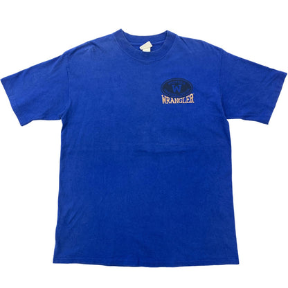 [Used] Wrangler | Wrangler 90s cowboy rodeo double-sided 2-sided print short-sleeved T-shirt blue size: L [Kakogawa Logistics] 