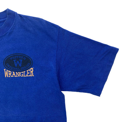 [Used] Wrangler | Wrangler 90s cowboy rodeo double-sided 2-sided print short-sleeved T-shirt blue size: L [Kakogawa Logistics] 