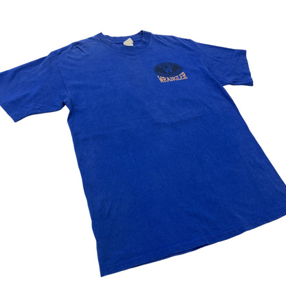 [Used] Wrangler | Wrangler 90s cowboy rodeo double-sided 2-sided print short-sleeved T-shirt blue size: L [Kakogawa Logistics] 