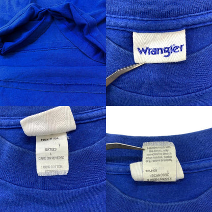 [Used] Wrangler | Wrangler 90s cowboy rodeo double-sided 2-sided print short-sleeved T-shirt blue size: L [Kakogawa Logistics] 