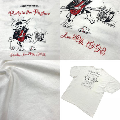 [Used] Hanes | 90s Heater Productions double-sided short-sleeved T-shirt in white, size XL [Kakogawa Logistics] 