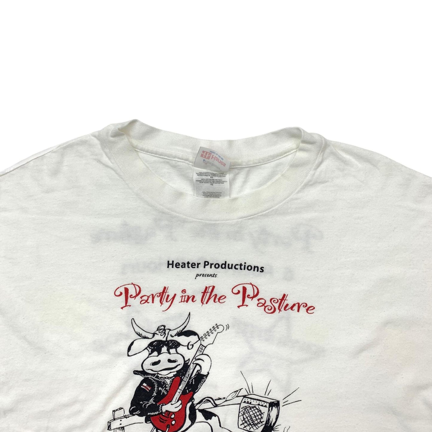 【中古】Hanes | ヘインズ 90年代 Heater Productions 両面 2面 半袖Ｔシャツ ホワイト サイズ：XL【加古川物流】