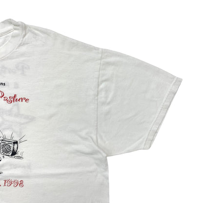 [Used] Hanes | 90s Heater Productions double-sided short-sleeved T-shirt in white, size XL [Kakogawa Logistics] 