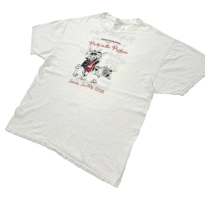 [Used] Hanes | 90s Heater Productions double-sided short-sleeved T-shirt in white, size XL [Kakogawa Logistics] 