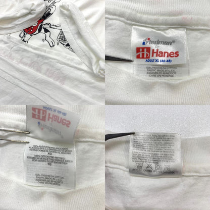 [Used] Hanes | 90s Heater Productions double-sided short-sleeved T-shirt in white, size XL [Kakogawa Logistics] 