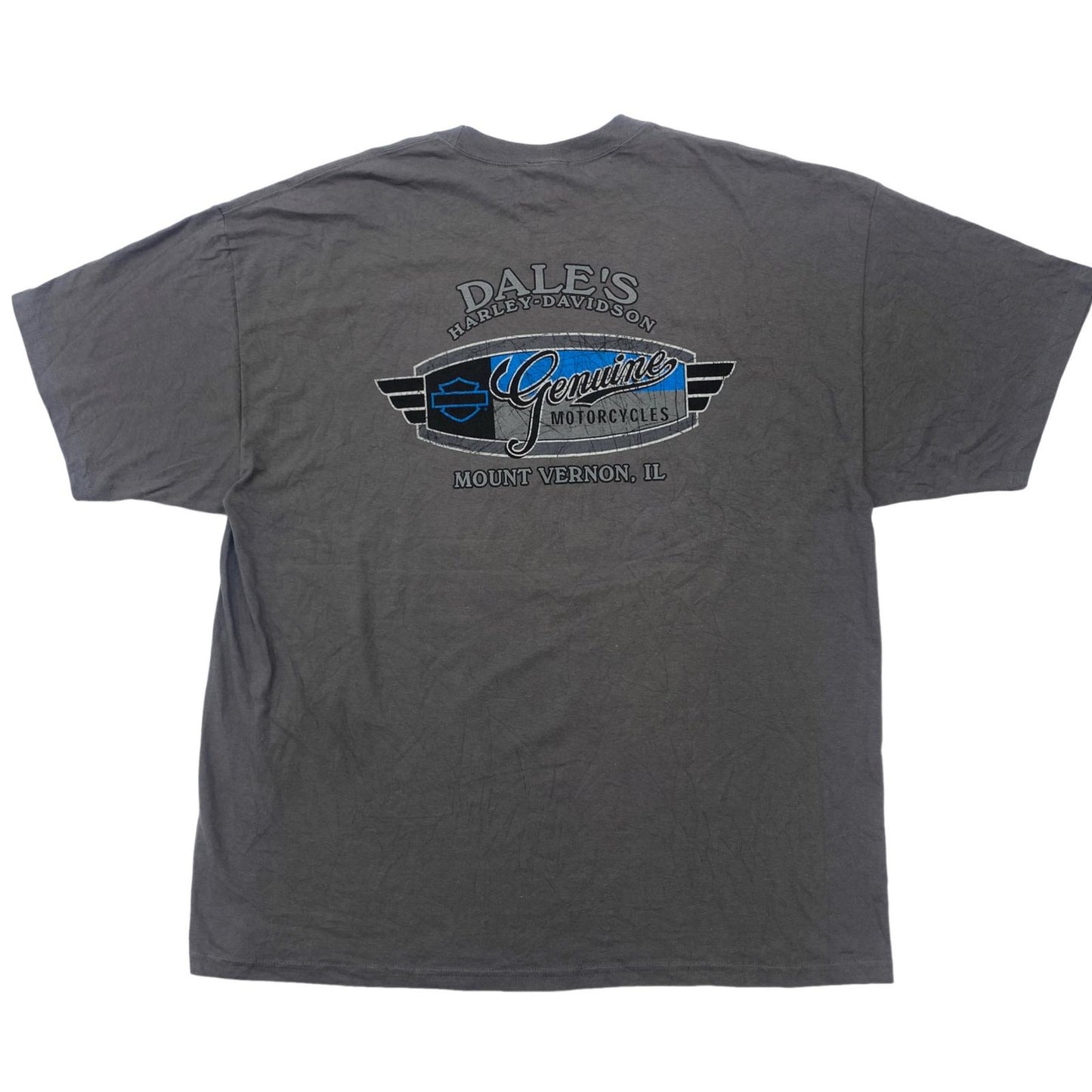 【中古】HARLEY-DAVIDSON | ハーレーダビットソン ピンナップガール DALE'S MOUNT VERNON ナックルヘッド 両面プリント 半袖Ｔシャツ グレー【加古川物流】