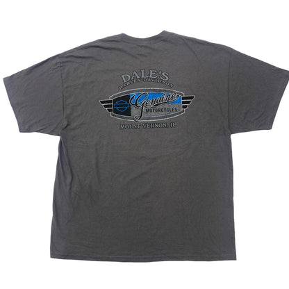 【中古】HARLEY-DAVIDSON | ハーレーダビットソン ピンナップガール DALE'S MOUNT VERNON ナックルヘッド 両面プリント 半袖Ｔシャツ グレー【加古川物流】