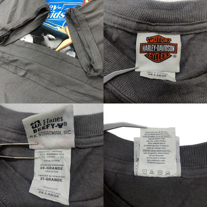 【中古】HARLEY-DAVIDSON | ハーレーダビットソン ピンナップガール DALE'S MOUNT VERNON ナックルヘッド 両面プリント 半袖Ｔシャツ グレー【加古川物流】
