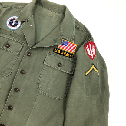 [Used] US ARMY Cotton Sateen, OG 107 1st Long Sleeve Shirt, Olive [Kakogawa Logistics] 