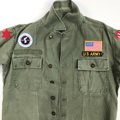 [Used] US ARMY Cotton Sateen, OG 107 1st Long Sleeve Shirt, Olive [Kakogawa Logistics] 