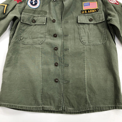 [Used] US ARMY Cotton Sateen, OG 107 1st Long Sleeve Shirt, Olive [Kakogawa Logistics] 