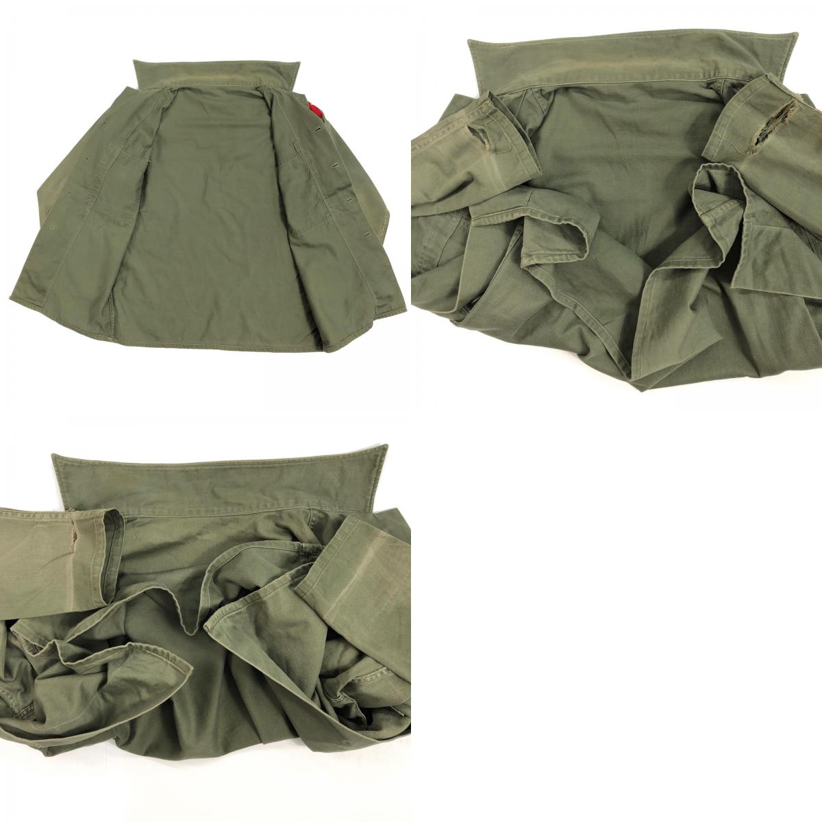 【中古】 US ARMY Cotton Sateen, OG 107 筒袖 3rd　アメリカ軍 長袖シャツ オリーブ【加古川物流】