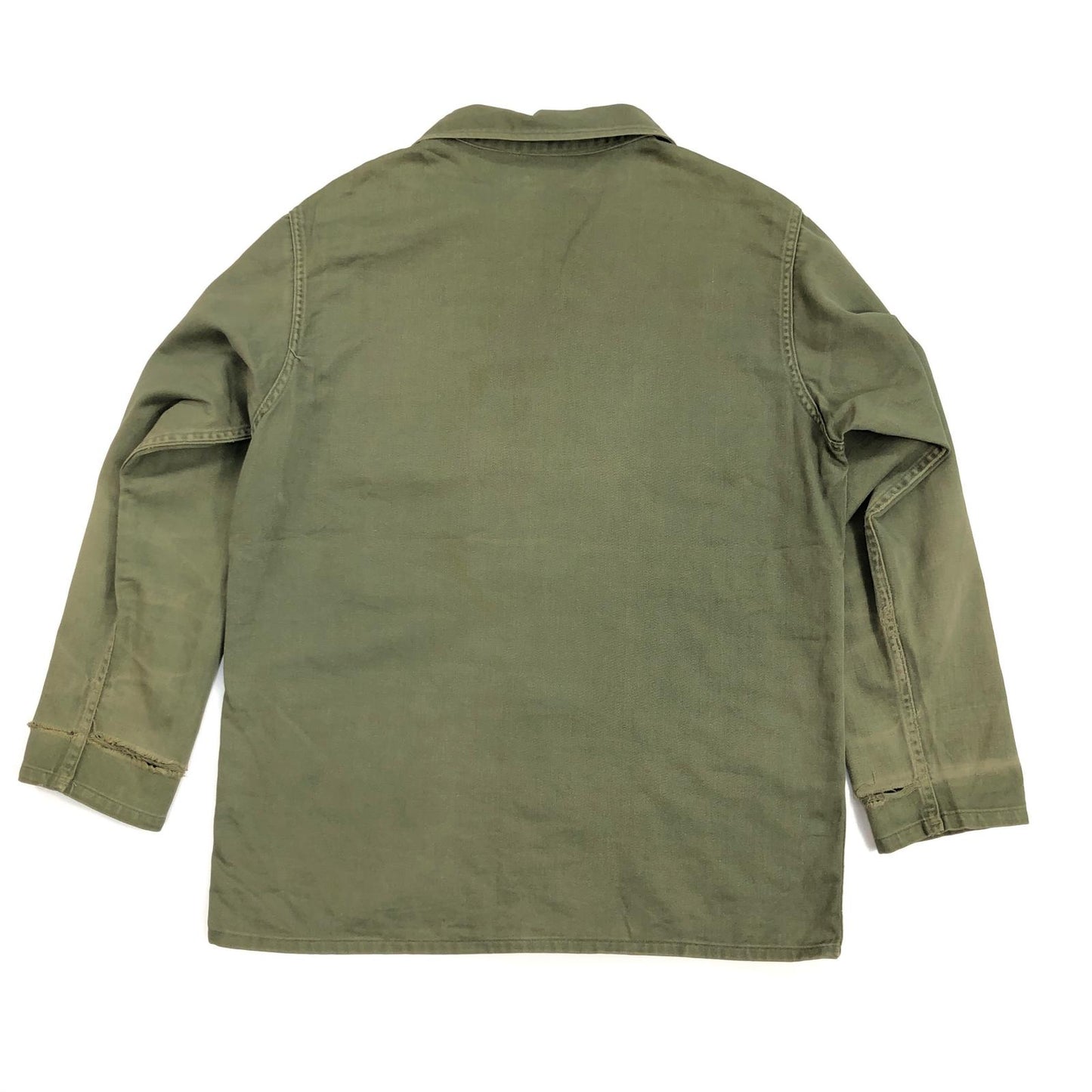 【中古】 US ARMY Cotton Sateen, OG 107 筒袖 3rd　アメリカ軍 長袖シャツ オリーブ【加古川物流】