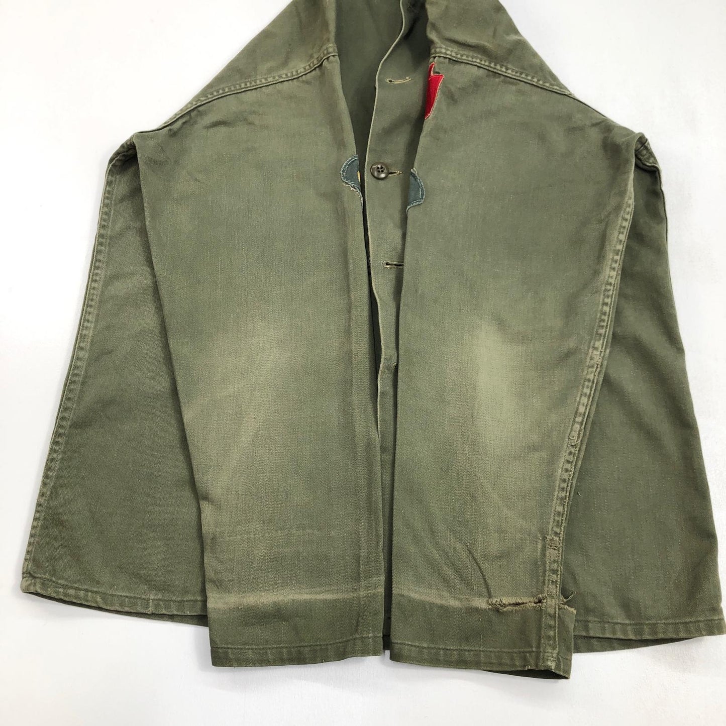 【中古】 US ARMY Cotton Sateen, OG 107 筒袖 3rd　アメリカ軍 長袖シャツ オリーブ【加古川物流】