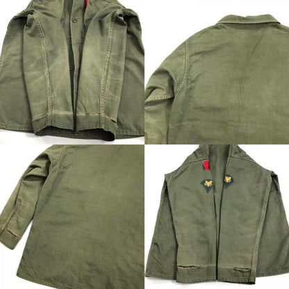 [Used] US ARMY Cotton Sateen, OG 107 3rd US Army Long Sleeve Shirt Olive [Kakogawa Logistics] 
