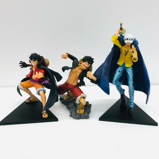 【中古】 ワンピース フィギュア ルフィ黒手 ルフィ黒シャツ ロー 一番くじ 3体セット【フィギュア】【加古川物流】