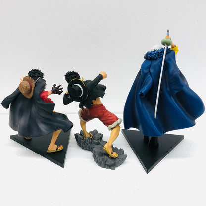 【中古】 ワンピース フィギュア ルフィ黒手 ルフィ黒シャツ ロー 一番くじ 3体セット【フィギュア】【加古川物流】