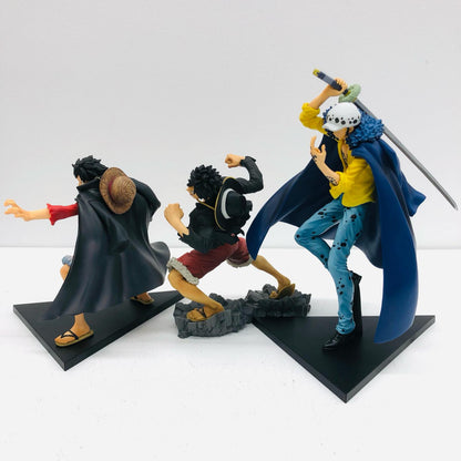 【中古】 ワンピース フィギュア ルフィ黒手 ルフィ黒シャツ ロー 一番くじ 3体セット【フィギュア】【加古川物流】