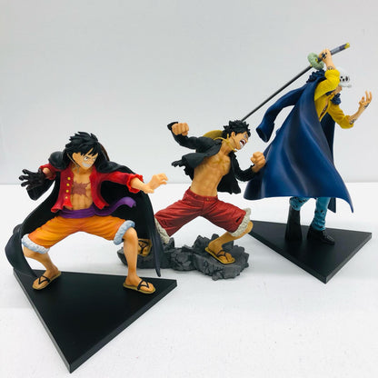 【中古】 ワンピース フィギュア ルフィ黒手 ルフィ黒シャツ ロー 一番くじ 3体セット【フィギュア】【加古川物流】