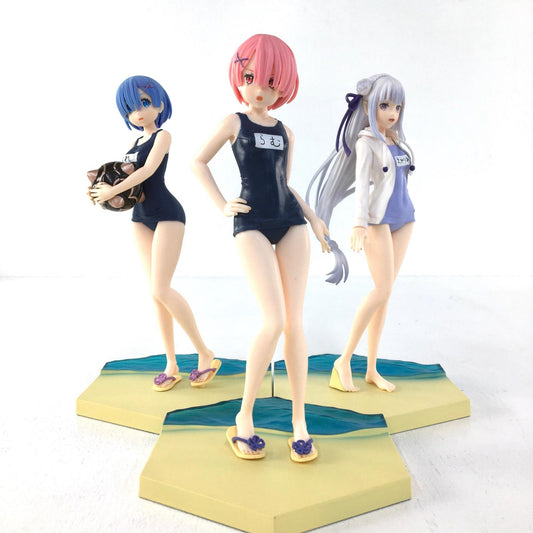 【中古】 Re:ゼロから始める異世界生活 フィギュア レム ラム エミリア 3体セット【フィギュア】【加古川物流】