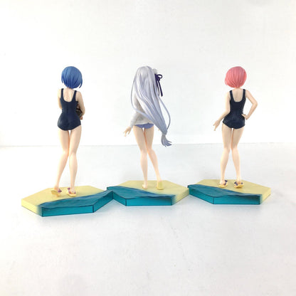 【中古】 Re:ゼロから始める異世界生活 フィギュア レム ラム エミリア 3体セット【フィギュア】【加古川物流】