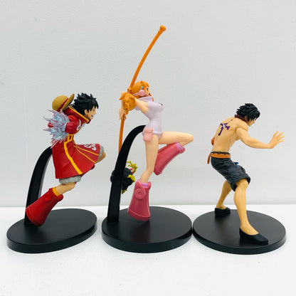 【中古】 フィギュア 「ワンピース」 ルフィ ナミ エース バトルレコードコレクション 3体セット【フィギュア】【加古川物流】