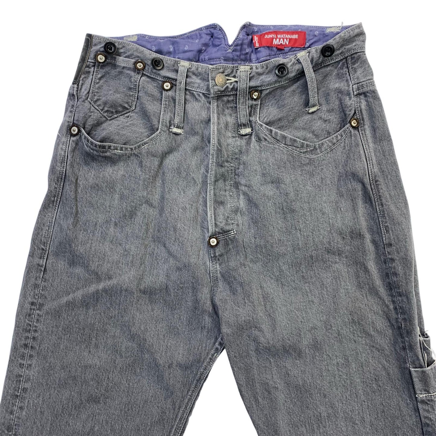 JUNYA WATANABE | ジュンヤワタナベ 綿セルヴィッチデニム製品加工 Levi's Wネーム P201 デニムパンツ WO-P201 グレー サイズ：XS【尾張小牧店】