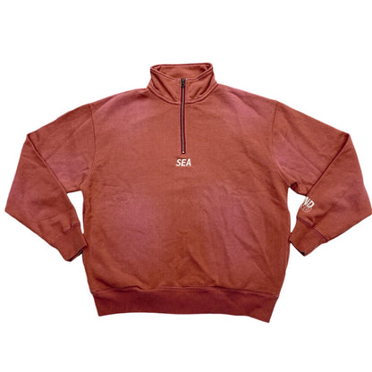 WIND AND SEA | ウィンダンシーウインダンシー SULFUR DYEING LOGO HALF ZIP スウェット WDS-O-ESD-27-Q1-CS-04 ボルドー/バーガンディー サイズ：M【尾張小牧店】