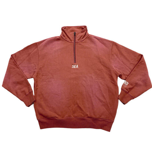 WIND AND SEA | ウィンダンシーウインダンシー SULFUR DYEING LOGO HALF ZIP スウェット WDS-O-ESD-27-Q1-CS-04 ボルドー/バーガンディー サイズ：M【尾張小牧店】