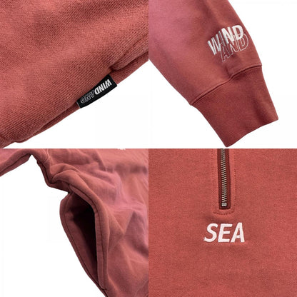 WIND AND SEA | ウィンダンシーウインダンシー SULFUR DYEING LOGO HALF ZIP スウェット WDS-O-ESD-27-Q1-CS-04 ボルドー/バーガンディー サイズ：M【尾張小牧店】