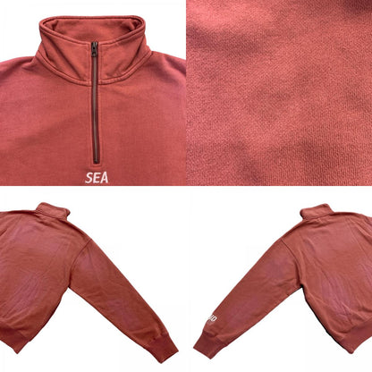WIND AND SEA | ウィンダンシーウインダンシー SULFUR DYEING LOGO HALF ZIP スウェット WDS-O-ESD-27-Q1-CS-04 ボルドー/バーガンディー サイズ：M【尾張小牧店】