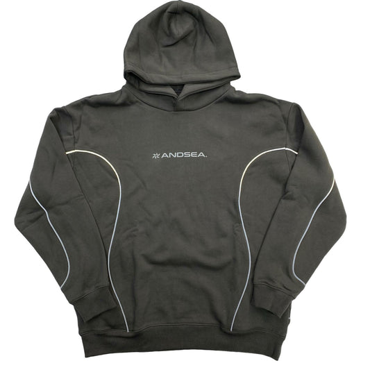 WIND AND SEA | ウィンダンシーウインダンシー Piping Hooded Sweatshirt パーカー WDS-O-FTK-25-Q1-CS-01 グレー サイズ：L【瀬戸大橋店】