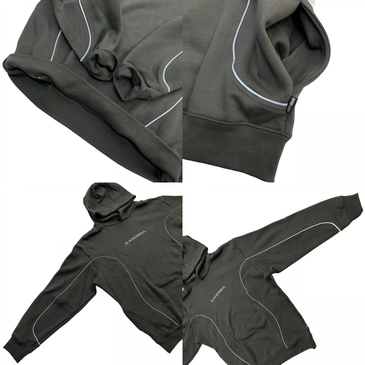 WIND AND SEA | ウィンダンシーウインダンシー Piping Hooded Sweatshirt パーカー WDS-O-FTK-25-Q1-CS-01 グレー サイズ：L【瀬戸大橋店】