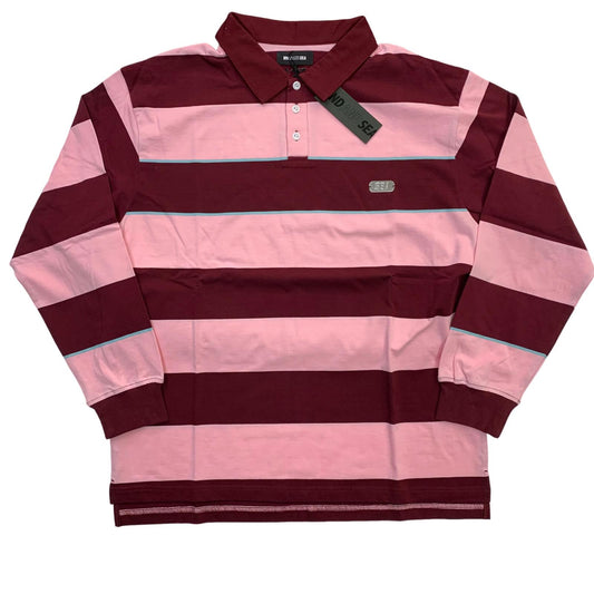WIND AND SEA | ウィンダンシーウインダンシー Border Rugger Shirt ポロシャツ WDS-O-GRP-24-Q4-CS-04 ボルドー/バーガンディー サイズ：XL【瀬戸大橋店】
