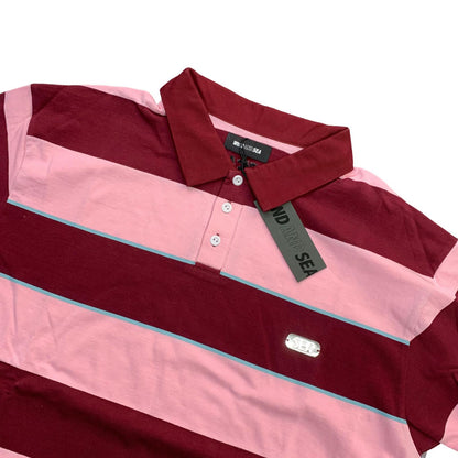 WIND AND SEA | ウィンダンシーウインダンシー Border Rugger Shirt ポロシャツ WDS-O-GRP-24-Q4-CS-04 ボルドー/バーガンディー サイズ：XL【瀬戸大橋店】