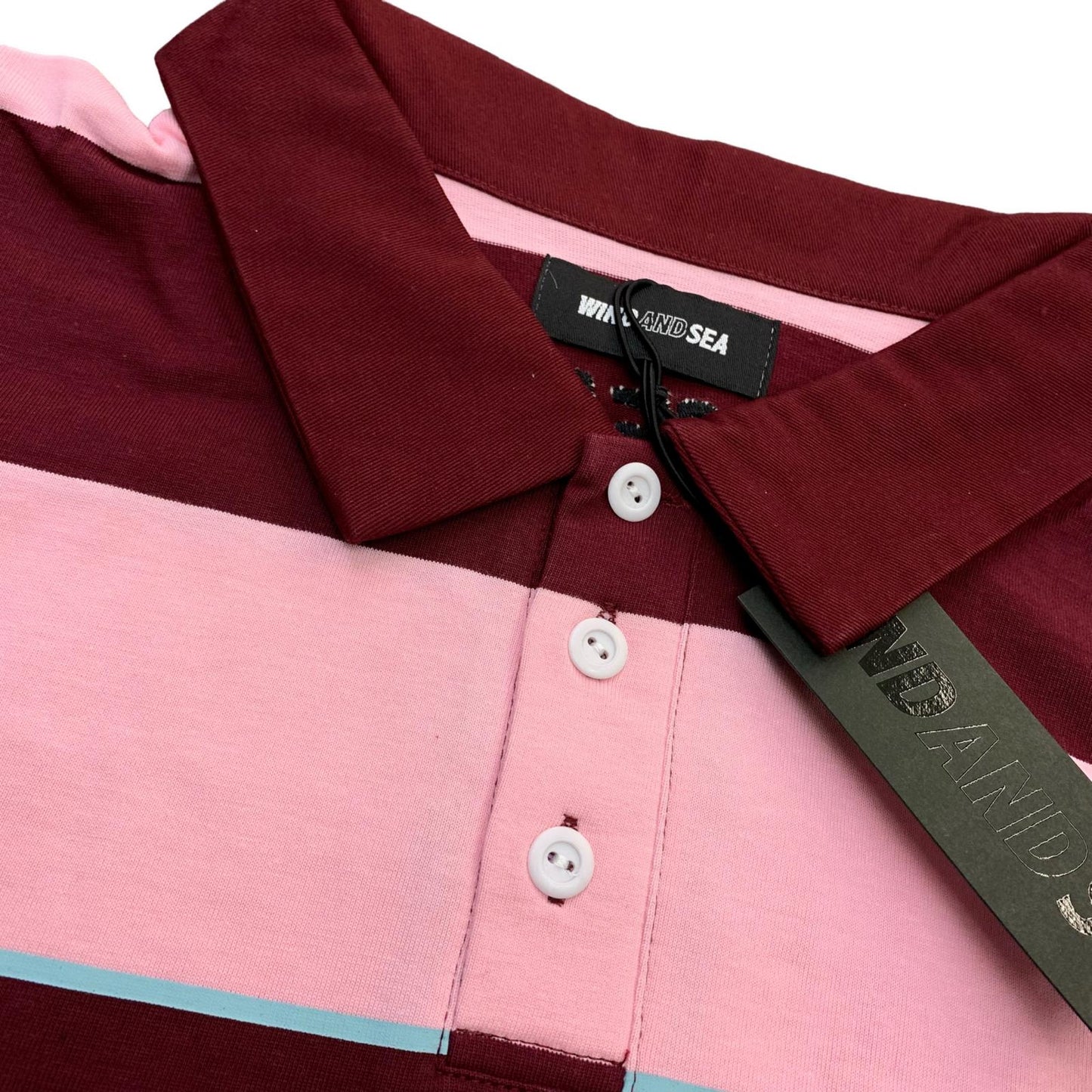 WIND AND SEA | ウィンダンシーウインダンシー Border Rugger Shirt ポロシャツ WDS-O-GRP-24-Q4-CS-04 ボルドー/バーガンディー サイズ：XL【瀬戸大橋店】