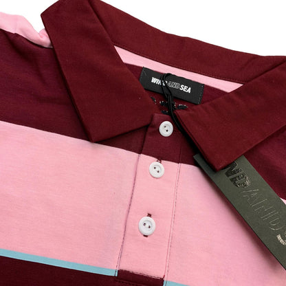 WIND AND SEA | ウィンダンシーウインダンシー Border Rugger Shirt ポロシャツ WDS-O-GRP-24-Q4-CS-04 ボルドー/バーガンディー サイズ：XL【瀬戸大橋店】
