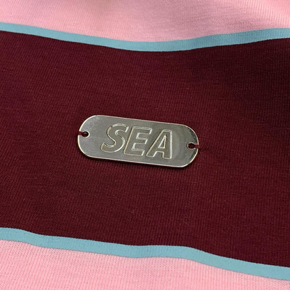 WIND AND SEA | ウィンダンシーウインダンシー Border Rugger Shirt ポロシャツ WDS-O-GRP-24-Q4-CS-04 ボルドー/バーガンディー サイズ：XL【瀬戸大橋店】