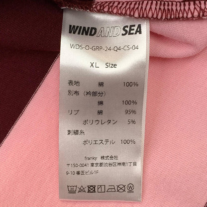 WIND AND SEA | ウィンダンシーウインダンシー Border Rugger Shirt ポロシャツ WDS-O-GRP-24-Q4-CS-04 ボルドー/バーガンディー サイズ：XL【瀬戸大橋店】