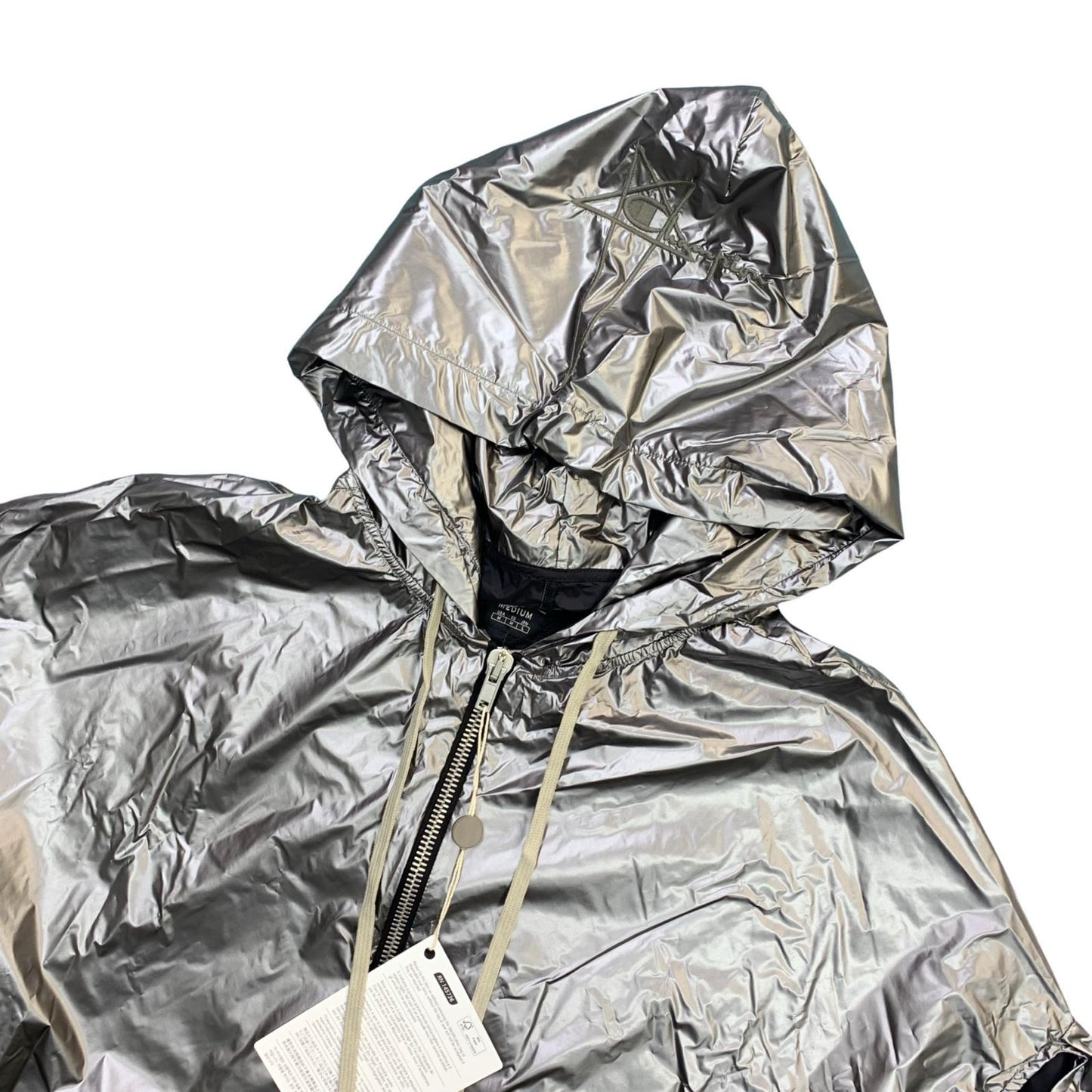 Rick Owens | Rick Owens FLYPROOF JACKET 220609 Nylon Jacket Silver Size: L