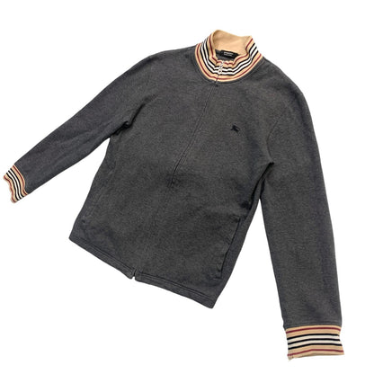 BURBERRY BLACK LABEL | バーバリーブラックレーベル :Horse Logo Embroidered Track Jacket ジャージ グレー【瀬戸大橋店】