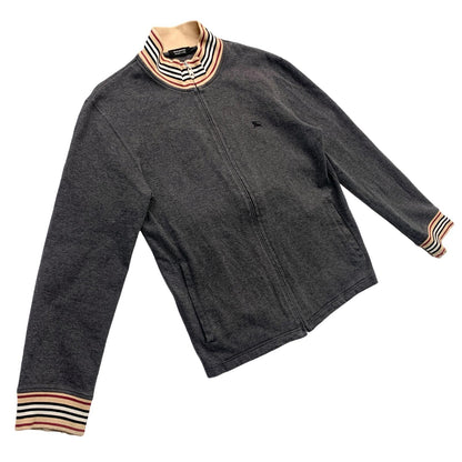 BURBERRY BLACK LABEL | バーバリーブラックレーベル :Horse Logo Embroidered Track Jacket ジャージ グレー【瀬戸大橋店】