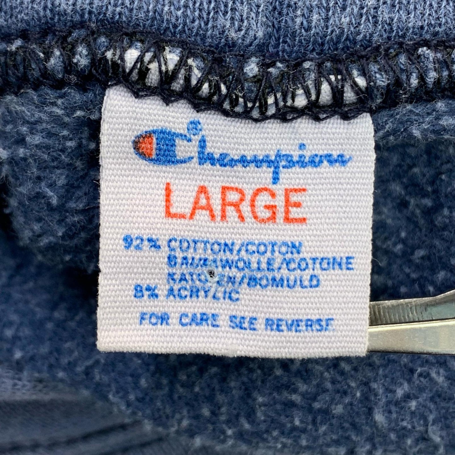 Champion | Champion Tricot Tag PURDUE Hoodie Era: 80s Navy Size: L