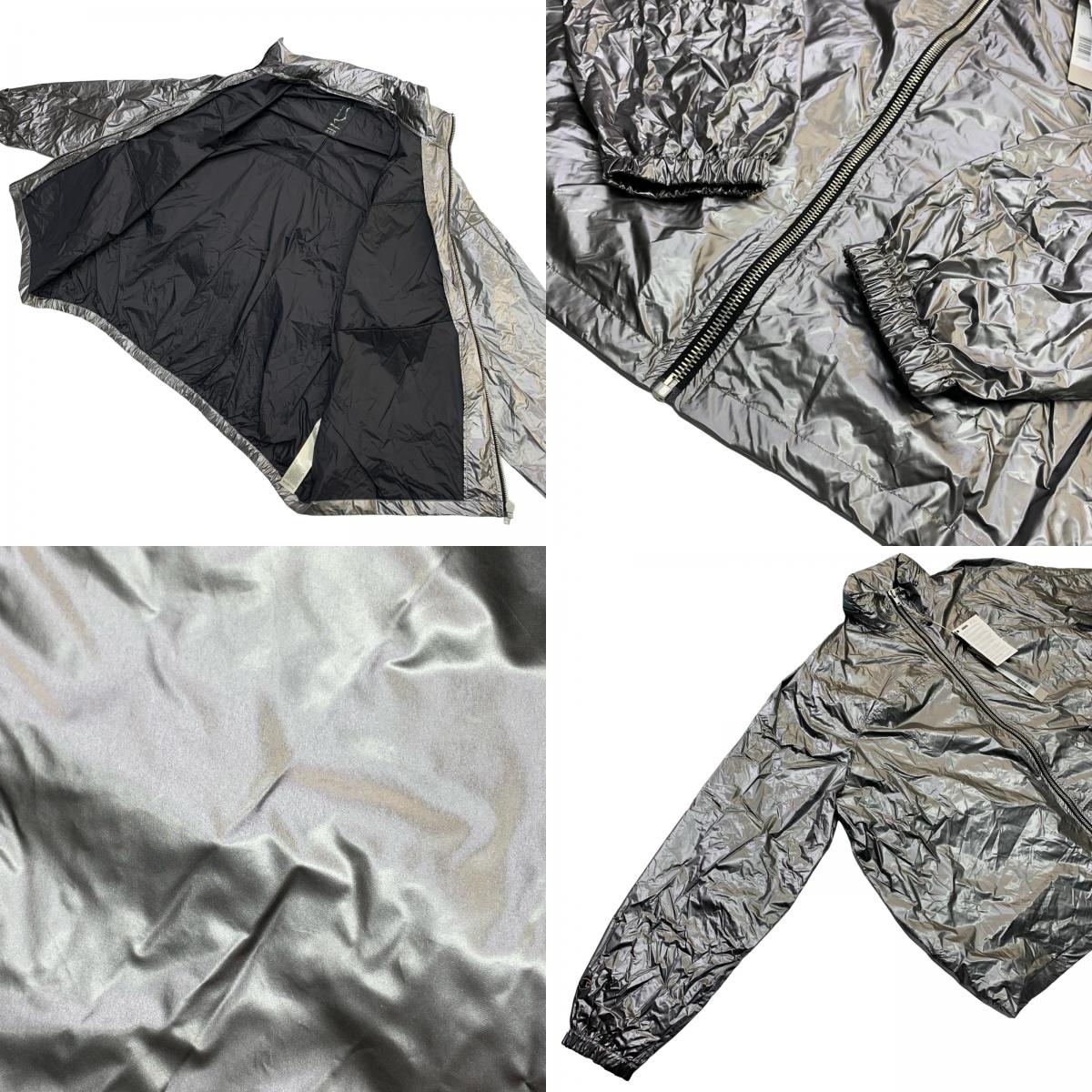Rick Owens | Rick Owens JUMBO WINDBREAKER Nylon Jacket Silver Size: L
