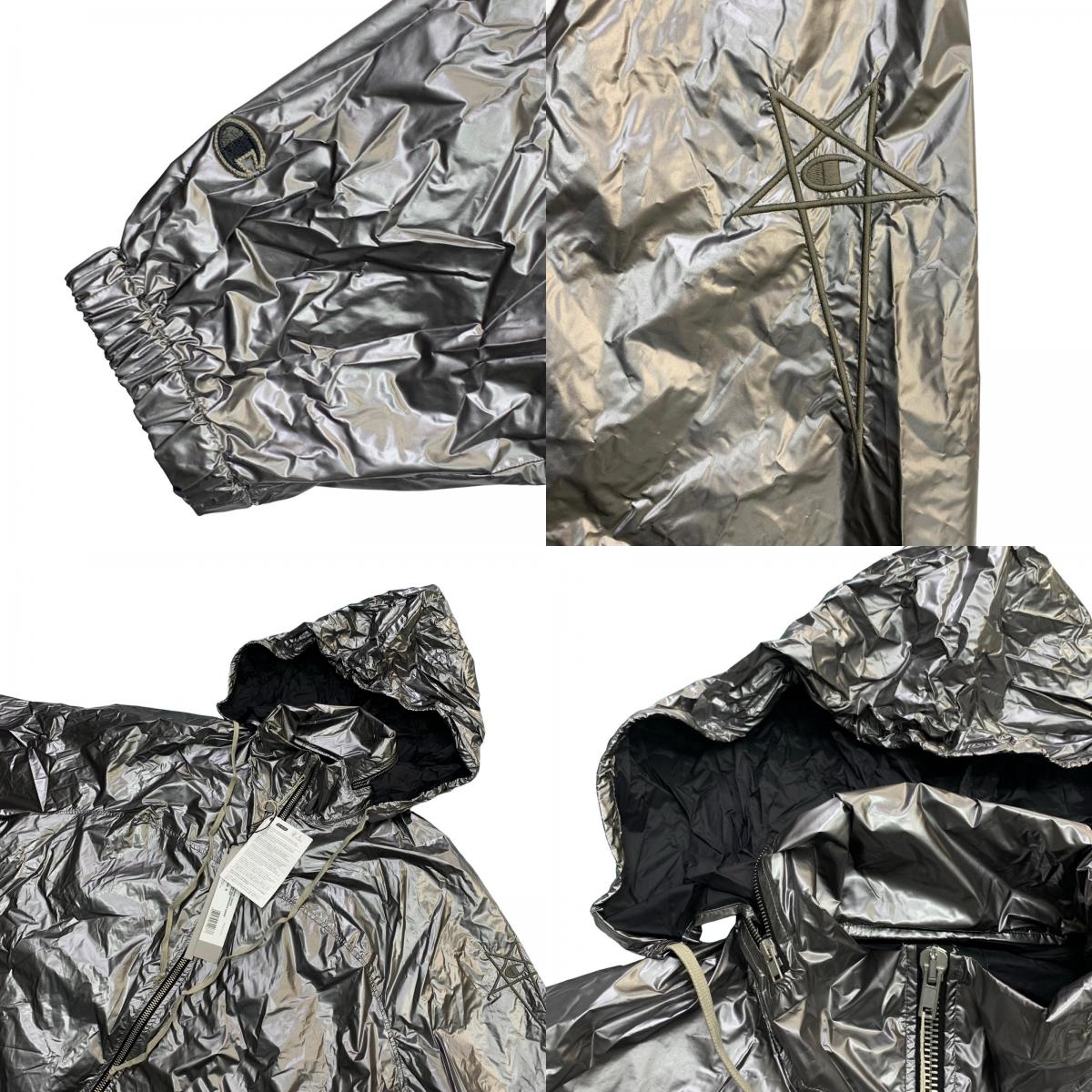 Rick Owens | Rick Owens JUMBO WINDBREAKER Nylon Jacket Silver Size: L