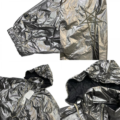Rick Owens | Rick Owens JUMBO WINDBREAKER Nylon Jacket Silver Size: L