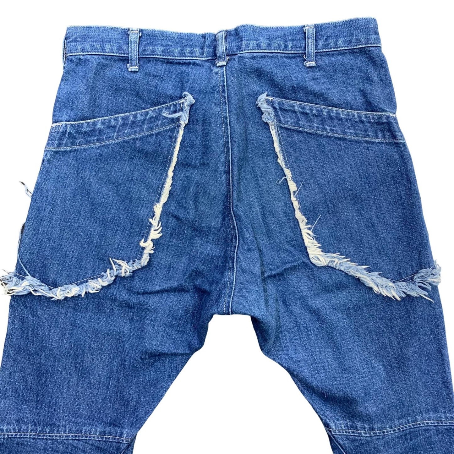 SALVAM | Salvam Hem Front Zip Spiral Crash Denim Pants Denim Pants SH-P13-800 Blue Size: S