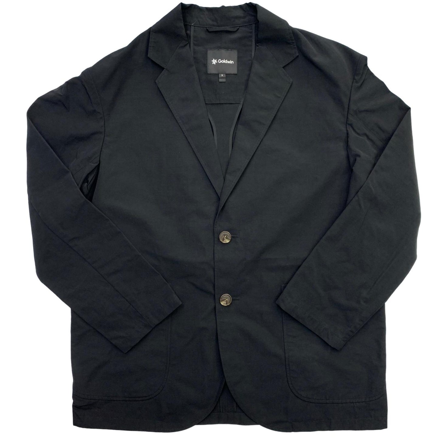 GOLDWIN | Goldwin Relaxed Nylon Two-button Jacket Tailored Jacket Black Size: L