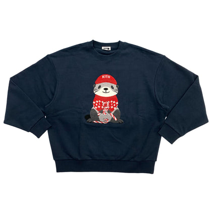 KITH | Kithmas Otter Nelson Crewneck Sweatshirt Navy Size: M