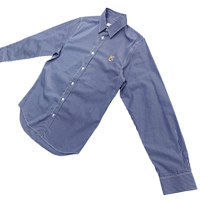 MAISON KITSUNE | メゾンキツネ フォックスヘッド クラシック ストライプ シャツ 長袖シャツ ブルー サイズ：39